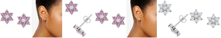 Giani Bernini Cubic Zirconia Flower Stud Earrings in Sterling Silver, Created for Macy's